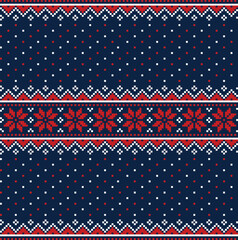 seamless pattern with christmas. tribal pattern. local fabric pattern. pixel pattern. cross stitch