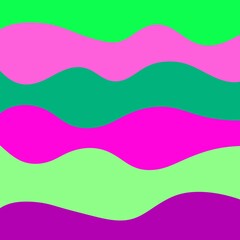 Wavy stripes background with pink and green color palette