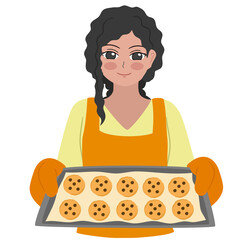 woman bake cookies

