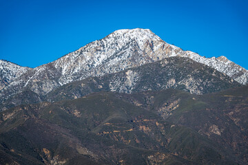 Snow-Dusted Peak in San Gabriel Mountains