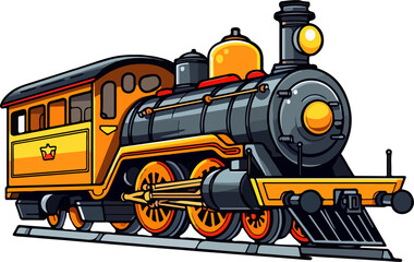 Cute train in cartoon style