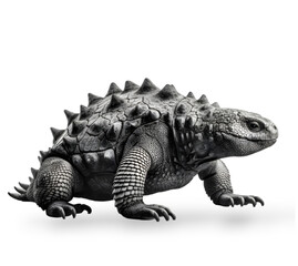 Obraz premium side view, Ankylosaurus dinosaur isolated on transparent background.