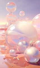 Ethereal Orbs: A Dreamy Dance of Spheres and Strings,background with bubbles