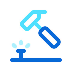 Editable hammer, nail, repair vector icon. Construction, tools, industry. Part of a big icon set family. Perfect for web and app interfaces, presentations, infographics, etc