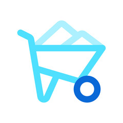 Editable wheelbarrow, cart, wheel, carrying, building vector icon. Construction, tools, industry. Part of a big icon set family. Perfect for web and app interfaces, presentations, infographics, etc