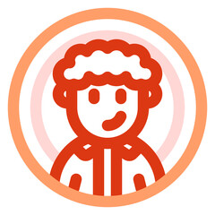 Editable person with curly hair avatar vector icon. User, profile, identity, persona. Part of a big icon set family. Perfect for web and app interfaces, presentations, infographics, etc