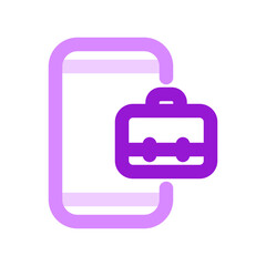 Editable job search app, briefcase, phone, online portfolio vector icon. Business, work, office. Part of a big icon set family. Perfect for web and app interfaces, presentations, infographics, etc