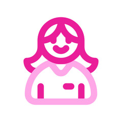 Obraz premium Editable female employee, person, user, worker, profession vector icon. Business, work, job, office. Part of a big icon set family. Perfect for web and app interfaces, presentations, infographics, etc