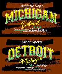 Detroit Michigan typeface grunge vintage college, typography, for t-shirt, posters, labels, etc. - 667434776