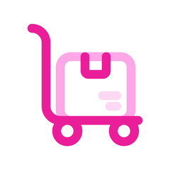 Editable package trolley vector icon. Shipping, delivery, e-commerce, transport, logistics. Part of a big icon set family. Perfect for web and app interfaces, presentations, infographics, etc