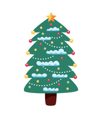 christmas tree with snow