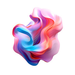 3d holographic fluid gradient transparent background
