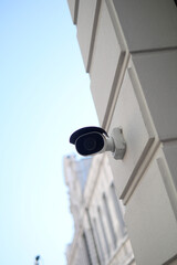 CCTV security camera operating outdoor 