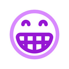 Editable happy grin expression emoticon vector icon. Part of a big icon set family. Part of a big icon set family. Perfect for web and app interfaces, presentations, infographics, etc