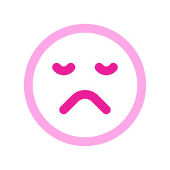 Editable frown, sad expression emoticon vector icon. Part of a big icon set family. Part of a big icon set family. Perfect for web and app interfaces, presentations, infographics, etc