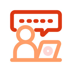 Editable video call, virtual meeting vector icon. Online learning, course, tutorial. Part of a big icon set family. Perfect for web and app interfaces, presentations, infographics, etc