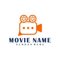 Chat Film logo design concept vector. Cinema illustration design