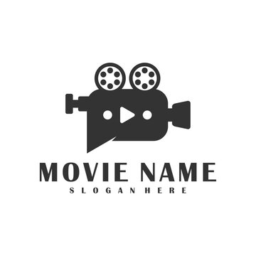 Chat Film logo design concept vector. Cinema illustration design