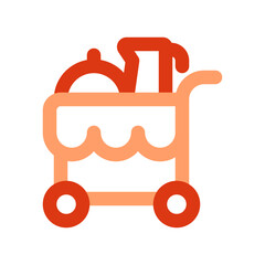 Editable food trolley, room service, food cart vector icon. Part of a big icon set family. Perfect for web and app interfaces, presentations, infographics, etc