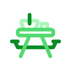 Editable camping, picnic table vector icon. Part of a big icon set family. Perfect for web and app interfaces, presentations, infographics, etc