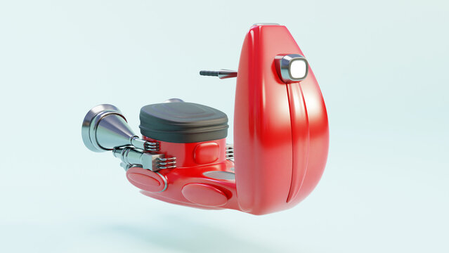 Moto lambreta retro futurista