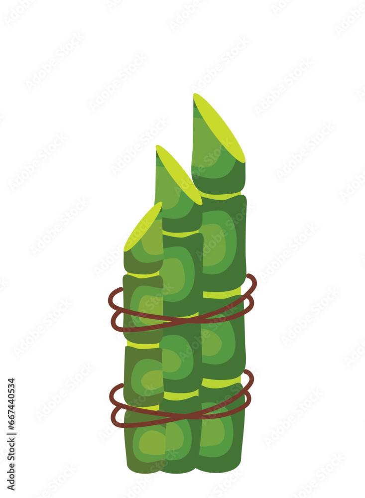 Sticker sugarcane tied isolated