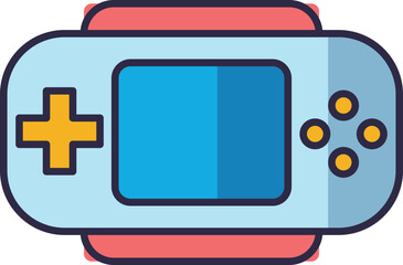 Handheld console icon. Handheld retro gaming console icon  © baihaki