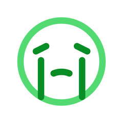 Editable sad, teary, crying face vector icon. Part of a big icon set family. Perfect for web and app interfaces, presentations, infographics, etc
