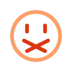 Editable cross mouth, mute, silent vector icon. Part of a big icon set family. Perfect for web and app interfaces, presentations, infographics, etc