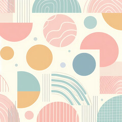 seamless floral patterns with pastel tone. Generative AI.
