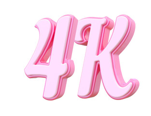 4K Follower Pink Number 3D