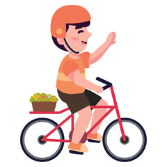 car free day boy in bicycle