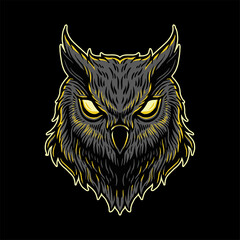 mascot logo owl illustration for e-sport team