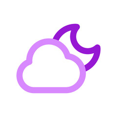 Editable night sky, moon and cloud vector icon. Part of a big icon set family. Perfect for web and app interfaces, presentations, infographics, etc