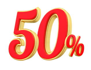  Golden 50 Percent Off Discount Sign