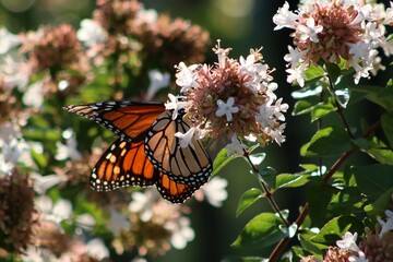 Monarch butterfly on flowers