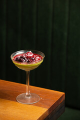 Green cocktail dessert.