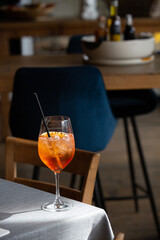 Freshly made Aperol Spritz.