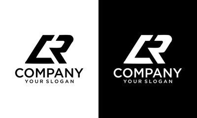 CR or RC C R abstract monogram lettermark logo vector template - obrazy, fototapety, plakaty