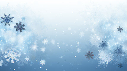 white background, snow blurred, snowflakes empty copy space, blank winter christmas letter postcard design
