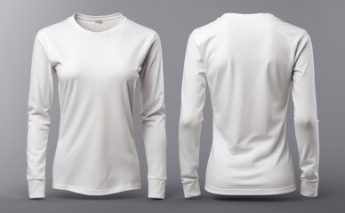 full sleave white tshirt for women mockup generative ai