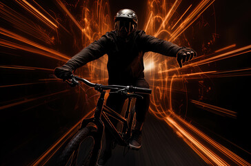 Fototapeta na wymiar person riding a bike, generative ai