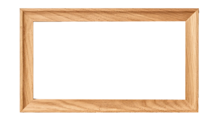 Blank wooden frame mockup, transparent background, oak wood.