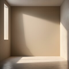 Minimal abstract background for product presentation. Shadow and light on wall. AI Generated