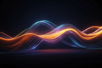 Fototapeta premium color light waves dark background generative ai