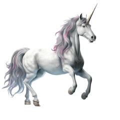 hyper realistic 3d render of unicorn only on transparent background