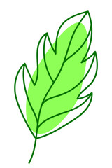 Leaf icon. Autumn, summer and spring plant. Vector flat illustration in cartoon style