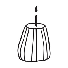 Doodle candle isolated on white background design element