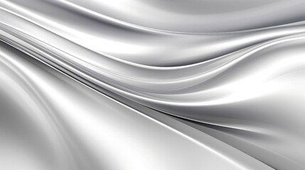 Close up of silver silk background, Abstract white cloth fabric wave