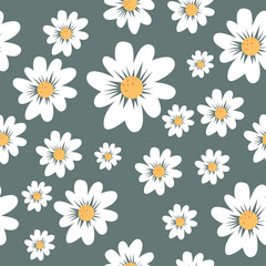 seamless pattern with daisies